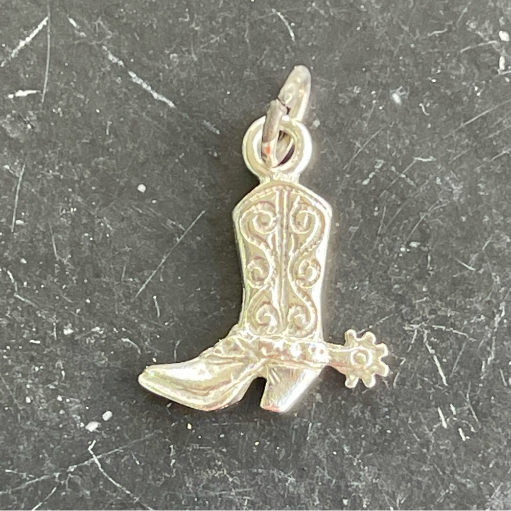 Sterling Silver 925 Cowboy Boot Charm